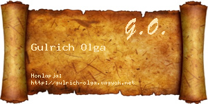 Gulrich Olga névjegykártya